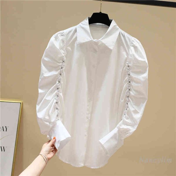 blouses beads long sleeve white loose shirt women's spring cloth lapel all-match basic ladies casual blouses blusas
blouses beads long sleeve white loose shirt women's spring cloth lapel all-match basic ladies casual blouses blusas