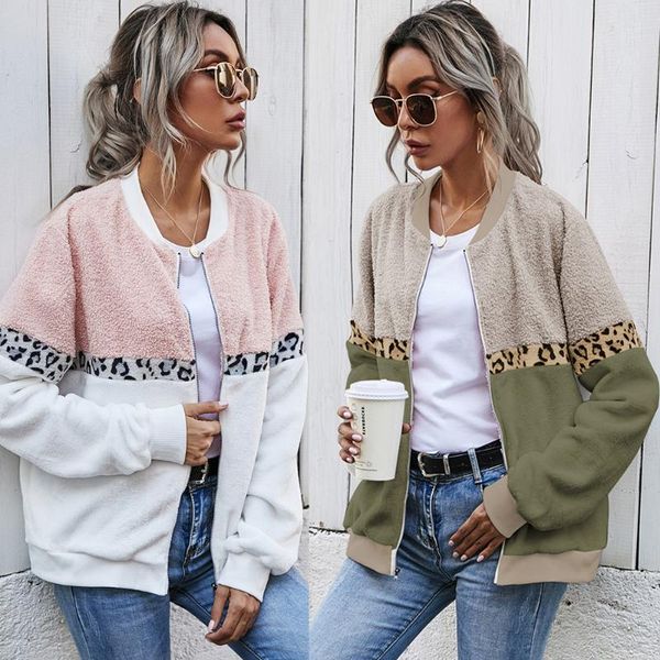 women's jackets spring jacket clothing short plush fashion versatile blouses o-neck loose patchwork coat leopard color contrast, Black;brown
women's jackets spring jacket clothing short plush fashion versatile blouses o-neck loose patchwork coat leopard color contrast, Black;brown