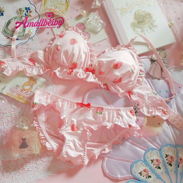 bras sets cute girl strawberry sexi underwear set japanese milk silk wirebra panties kawaii lolita comfortable and panty, Red;black
bras sets cute girl strawberry sexi underwear set japanese milk silk wirebra panties kawaii lolita comfortable and panty, Red;black