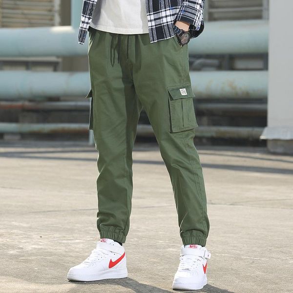 men's pants functional multi-pocket strapped trousers youth trendy brand loose sports casual streetwear men, Black
men's pants functional multi-pocket strapped trousers youth trendy brand loose sports casual streetwear men, Black