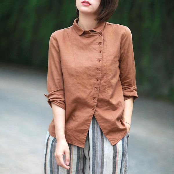 women's blouses & shirts irregular design women spring autumn style lady casual long sleeve turn-down collar blusas df1908, White
women's blouses & shirts irregular design women spring autumn style lady casual long sleeve turn-down collar blusas df1908, White