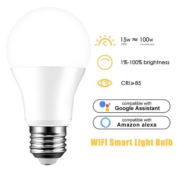 bulbs 15w e27 wifi smart light bulb led lamp app operate alexa google assistant voice control wake up nightlight
bulbs 15w e27 wifi smart light bulb led lamp app operate alexa google assistant voice control wake up nightlight
