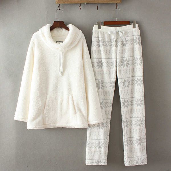 winter women fashion loose soft coral fleece thickening casual pajama set female trendy color plus size thermal lounge sleepwear 210622, Black;red
winter women fashion loose soft coral fleece thickening casual pajama set female trendy color plus size thermal lounge sleepwear 210622, Black;red