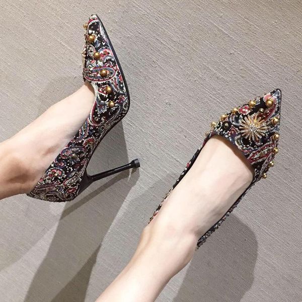 dress shoes high heels women pumps luxury rhinestone ladies party rivet pointed toe stiletto bride wedding chaussure femme, Black
dress shoes high heels women pumps luxury rhinestone ladies party rivet pointed toe stiletto bride wedding chaussure femme, Black