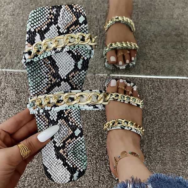 slippers women serpentine chain 2021 woman summer square toe flats plus size ladies casual slides female outdoor beach shoes, Black
slippers women serpentine chain 2021 woman summer square toe flats plus size ladies casual slides female outdoor beach shoes, Black