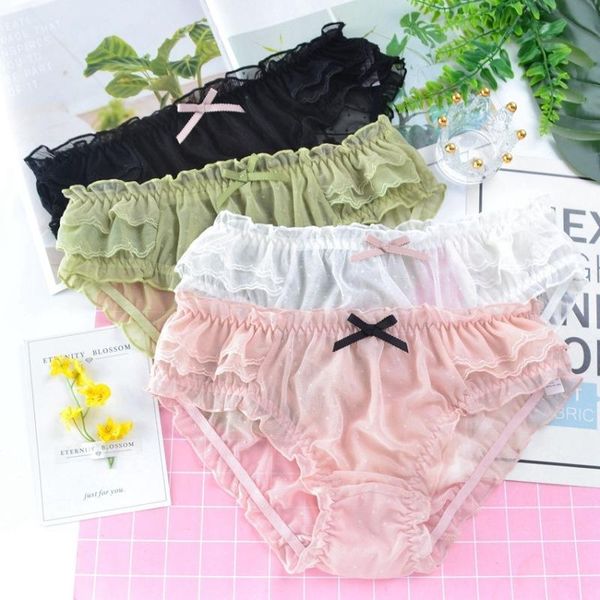 women's panties women hollow transparent mesh net yarn lace soft thin japanese style cute lovely breathable ruffle underwear breifs, Black;pink
women's panties women hollow transparent mesh net yarn lace soft thin japanese style cute lovely breathable ruffle underwear breifs, Black;pink