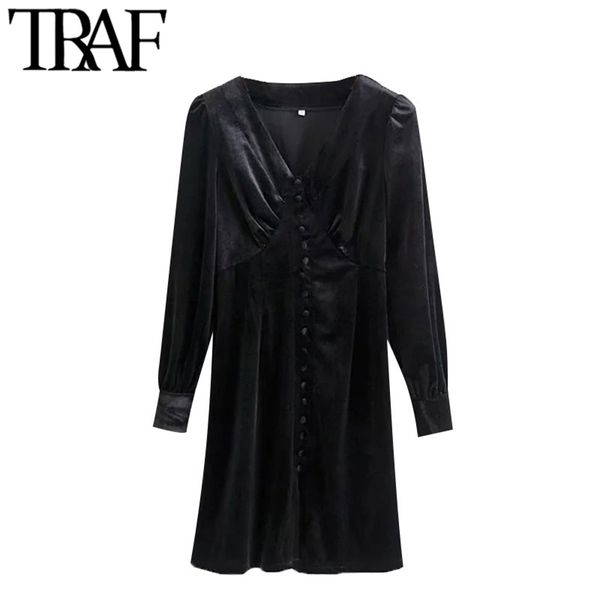 women elegant fashion with buttons velvet mini dress vintage long sleeve side zipper female dresses vestidos mujer 210507, Black;gray
women elegant fashion with buttons velvet mini dress vintage long sleeve side zipper female dresses vestidos mujer 210507, Black;gray
