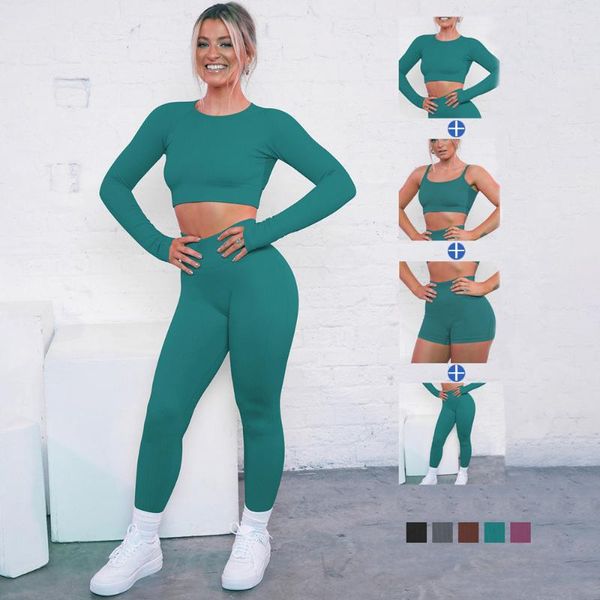 yoga outfit set seamless sports women workout clothes long sleeve crop bra pants shorts women's tracksuit
yoga outfit set seamless sports women workout clothes long sleeve crop bra pants shorts women's tracksuit