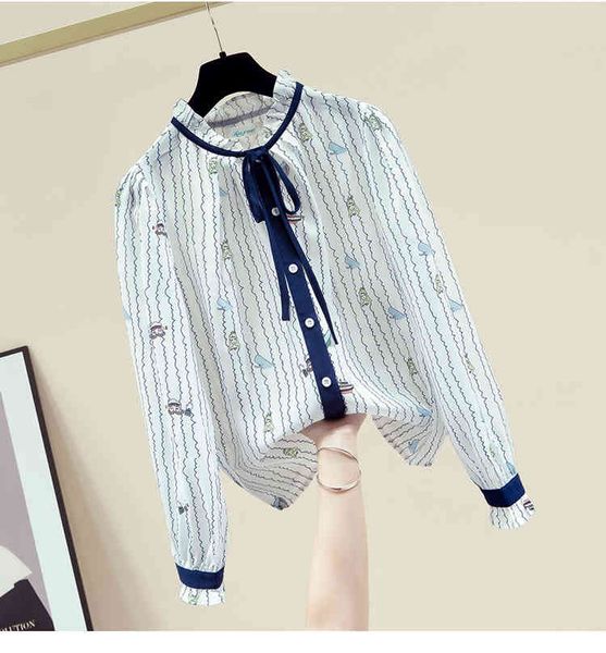 autumn women's bow collar long sleeves print chiffon shirts ladies casual shirt blouse a3670 210428, White
autumn women's bow collar long sleeves print chiffon shirts ladies casual shirt blouse a3670 210428, White