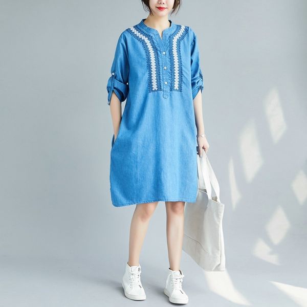 johnature loose women clothes autumn dress embroidery casual o-neck full sleeve knee-length korean style women dress 210521, Black;gray
johnature loose women clothes autumn dress embroidery casual o-neck full sleeve knee-length korean style women dress 210521, Black;gray