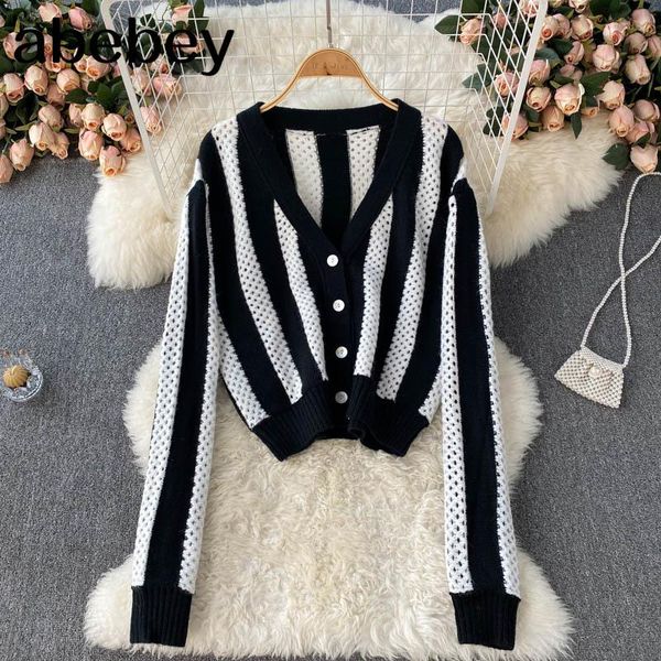 women's knits & tees design hollow knitted cardigan women retro casual long sleeve knit autumn winter warm stripe sweater outerwear, White
women's knits & tees design hollow knitted cardigan women retro casual long sleeve knit autumn winter warm stripe sweater outerwear, White