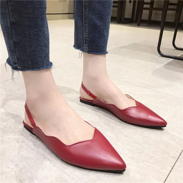 dress shoes low heels women back strap pointed toe pumps slip on shallow slide leather slingback casual sandalias mujer, Black
dress shoes low heels women back strap pointed toe pumps slip on shallow slide leather slingback casual sandalias mujer, Black