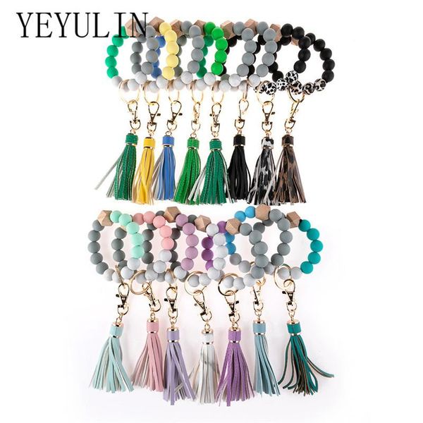 charm bracelets mixed wood beads silicone keychain for women girls simple tassel bangle accessories, Golden;silver
charm bracelets mixed wood beads silicone keychain for women girls simple tassel bangle accessories, Golden;silver