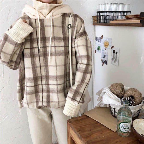 women's hoodies & sweatshirts oversized women korean autumn winter fake two-piece hooded pullover loose high collar plush thicken jacke, Black
women's hoodies & sweatshirts oversized women korean autumn winter fake two-piece hooded pullover loose high collar plush thicken jacke, Black