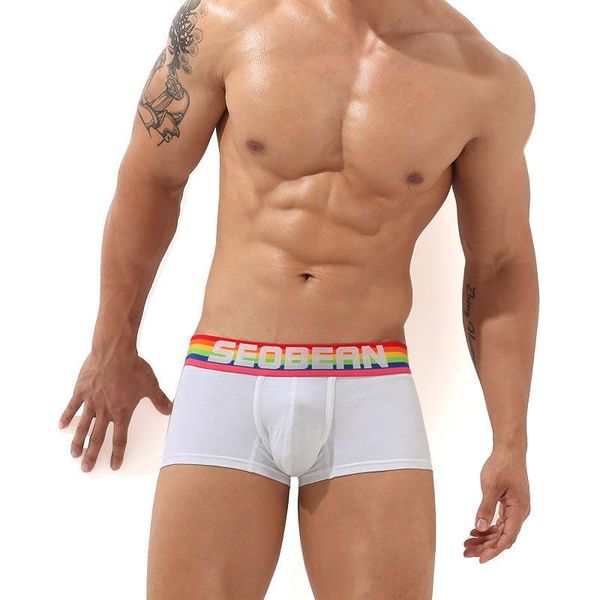 underpants men's white boxer shorts rainbow waist underwear gay skinny solid color male panties plus size cotton boxers, Black;white
underpants men's white boxer shorts rainbow waist underwear gay skinny solid color male panties plus size cotton boxers, Black;white