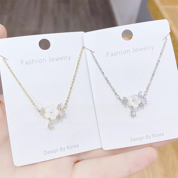 chains korean-style micro-inlaid opal flower necklace zircon clavicle chain real gold electroplated petal for women, Silver
chains korean-style micro-inlaid opal flower necklace zircon clavicle chain real gold electroplated petal for women, Silver