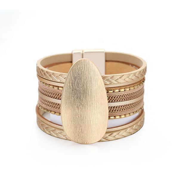bracelet metallic pu leather magnet buckle multi-layer surround fashion bracelet, Black
bracelet metallic pu leather magnet buckle multi-layer surround fashion bracelet, Black