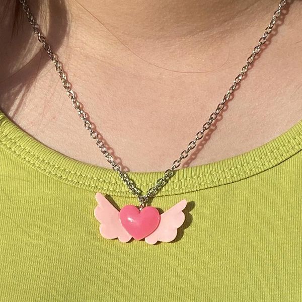 pendant necklaces y2k jewelry pink heart necklace for women resin cartoon cute vintage harajuku charms 90s aesthetic gifts 2021, Silver
pendant necklaces y2k jewelry pink heart necklace for women resin cartoon cute vintage harajuku charms 90s aesthetic gifts 2021, Silver