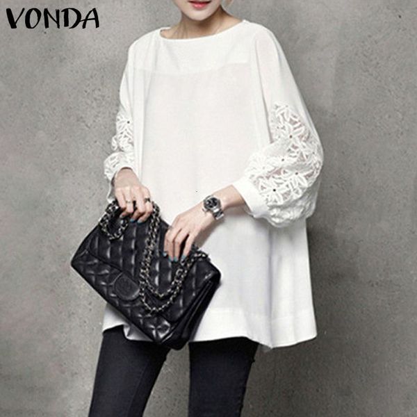 blouses plus size women elagant solid shirts casual round neck blouse vonda 2021 vintag 2/3 sleeve patchwork blusas feminina s-5xl, White
blouses plus size women elagant solid shirts casual round neck blouse vonda 2021 vintag 2/3 sleeve patchwork blusas feminina s-5xl, White