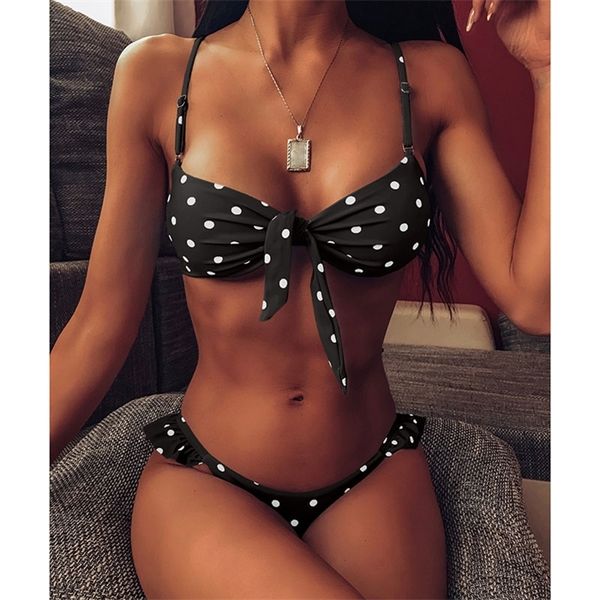 ingaga bikinis mujer ruffle swimwear women tie front swimsuit polka dot print biquini beach wear bathers bathing suit, White;black
ingaga bikinis mujer ruffle swimwear women tie front swimsuit polka dot print biquini beach wear bathers bathing suit, White;black