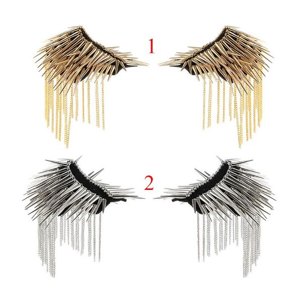 pins, brooches 1 pair metal tassel epaulet gothic punk long rivet stud spike shoulder board mark badge, Gray
pins, brooches 1 pair metal tassel epaulet gothic punk long rivet stud spike shoulder board mark badge, Gray