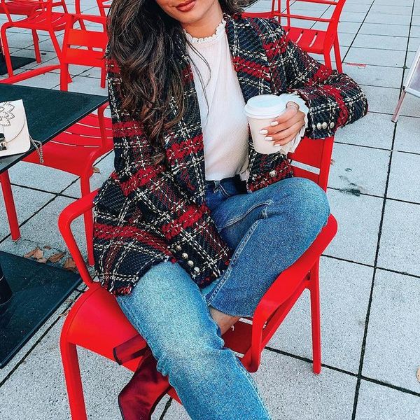 red plaid jacket 2021 women spring-autumn retro tweed suits jackets office ladies vintage chic slim coats girls coat women's, Black;brown
red plaid jacket 2021 women spring-autumn retro tweed suits jackets office ladies vintage chic slim coats girls coat women's, Black;brown