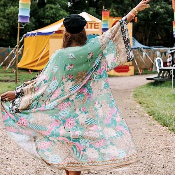 women's swimwear floral print chiffon beach cover up summer kimono bikini outer long cardigan bohemian cover-ups, White;black
women's swimwear floral print chiffon beach cover up summer kimono bikini outer long cardigan bohemian cover-ups, White;black