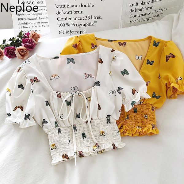women's blouses & shirts neploe ruffles woemn shirt 2021 korean square collar blouse short print blusas fashion female clothing 93584, White
women's blouses & shirts neploe ruffles woemn shirt 2021 korean square collar blouse short print blusas fashion female clothing 93584, White