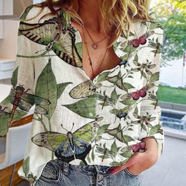 women's blouses & shirts lapel button shirt turn-down collar butterfly print long sleeve loose casual fashion female blusas, White
women's blouses & shirts lapel button shirt turn-down collar butterfly print long sleeve loose casual fashion female blusas, White