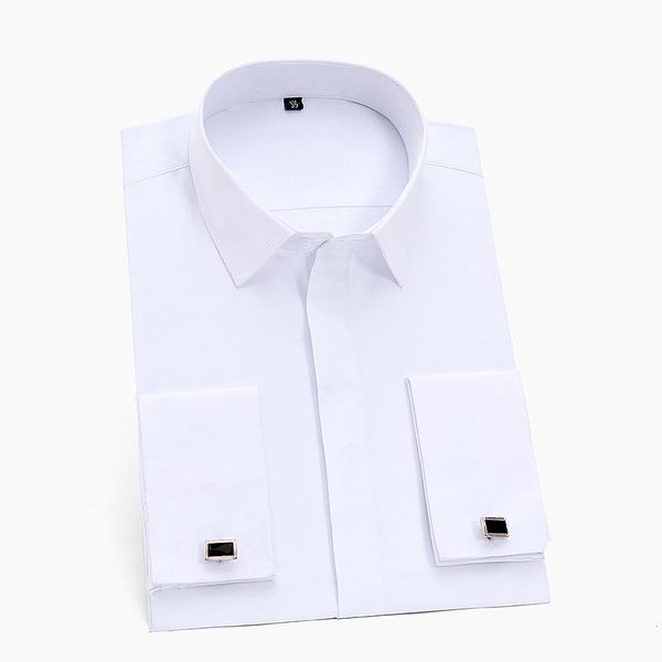 men's dress shirts classic french cuff shirt covered placket long sleeve tuxedo male with cufflinks no pocket office work white, White;black
men's dress shirts classic french cuff shirt covered placket long sleeve tuxedo male with cufflinks no pocket office work white, White;black