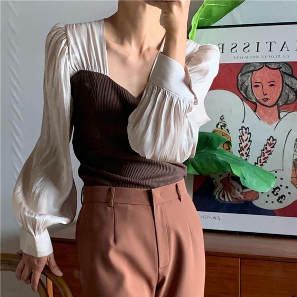 women's blouses & shirts limiguyue autumn casual hit color women blouse elegant square collar puff sleeve patchwork fake two piece sli, White
women's blouses & shirts limiguyue autumn casual hit color women blouse elegant square collar puff sleeve patchwork fake two piece sli, White