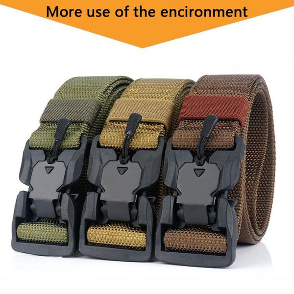 belts men's nylon raised belt polyester quick release magnetic buckle casual pants outdoor tactical military, Black;brown
belts men's nylon raised belt polyester quick release magnetic buckle casual pants outdoor tactical military, Black;brown