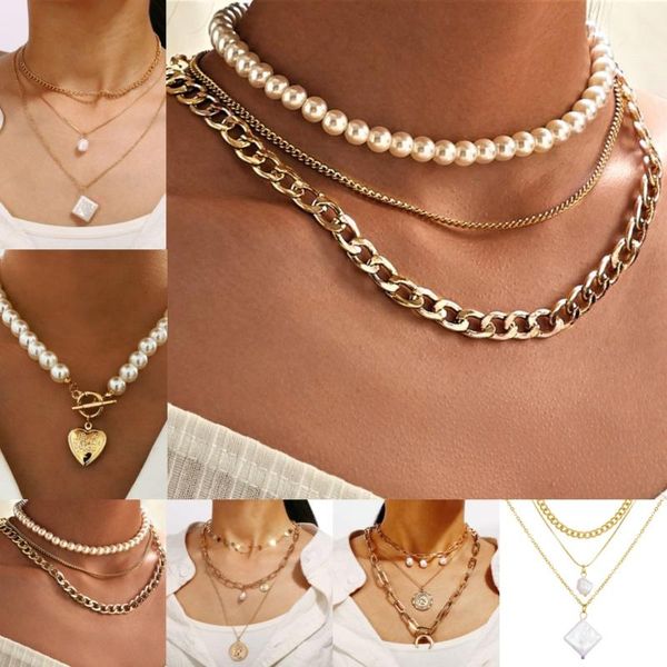 chains vintage pearl necklaces for women fashion multi-layer shell knot chain necklace 2021 coin cross choker jewelry, Silver
chains vintage pearl necklaces for women fashion multi-layer shell knot chain necklace 2021 coin cross choker jewelry, Silver