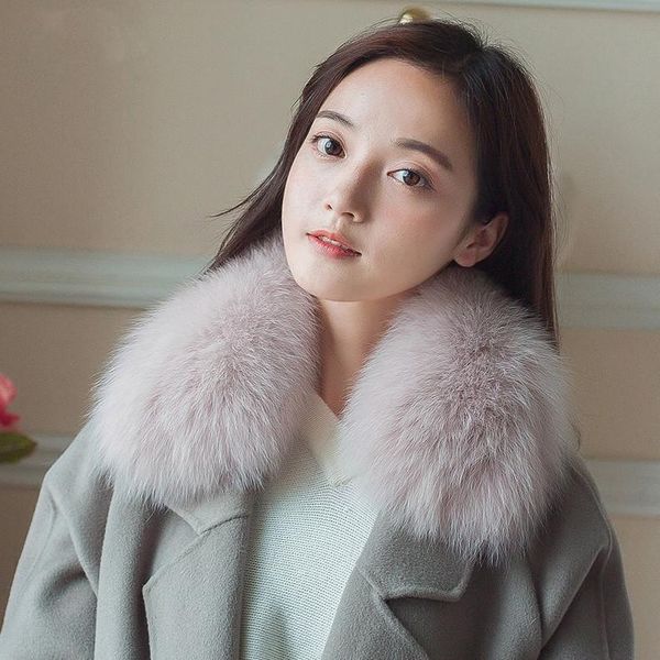 scarves 2021 winter real fur collar ladies short paragraph warm square, Blue;gray 
scarves 2021 winter real fur collar ladies short paragraph warm square, Blue;gray
