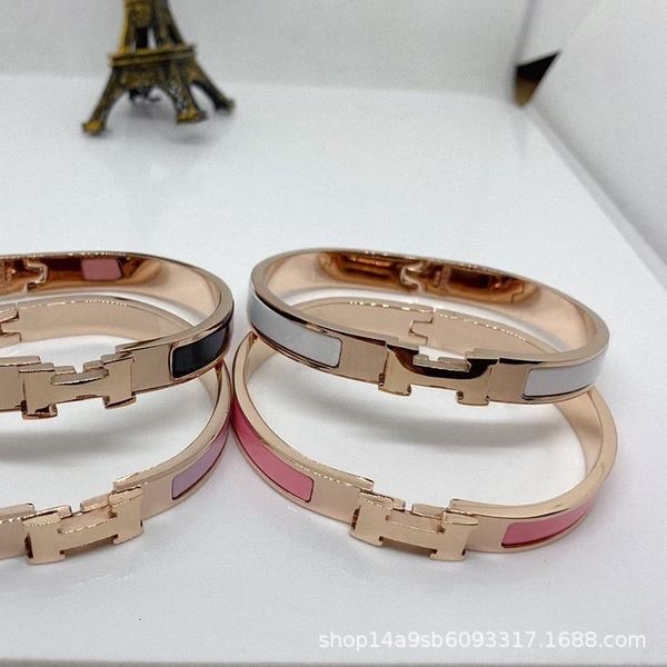 bangles bracelet h family versatile titanium steel narrow version women's net red temperament enamel letter 8mm rose gold stainless, Black
bangles bracelet h family versatile titanium steel narrow version women's net red temperament enamel letter 8mm rose gold stainless, Black