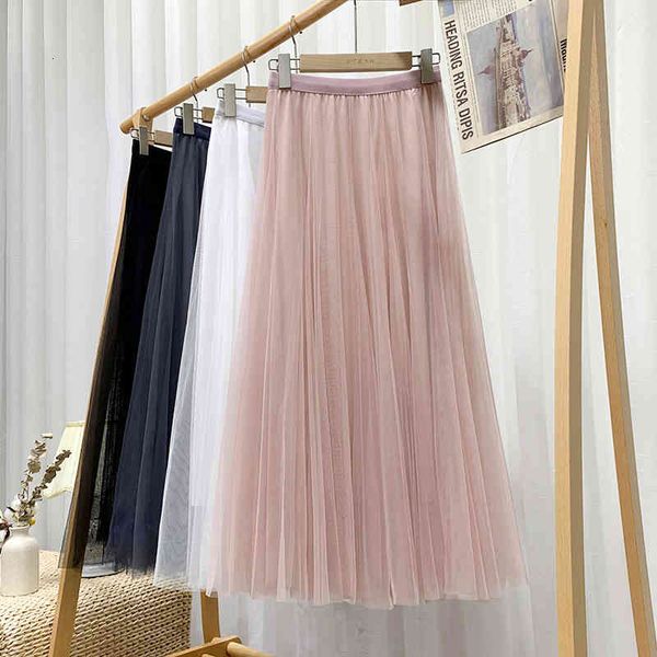 skirt elastic waist pleated women 3 layers voile a line long mujer faldas female spring summer thin midi, Black
skirt elastic waist pleated women 3 layers voile a line long mujer faldas female spring summer thin midi, Black