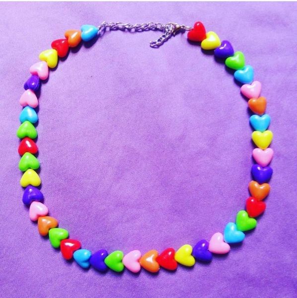 chokers harajuku fashion candy color acrylic heart shape beads chains necklace for women summer beach holiday jewelry cute strand party, Golden;silver
chokers harajuku fashion candy color acrylic heart shape beads chains necklace for women summer beach holiday jewelry cute strand party, Golden;silver
