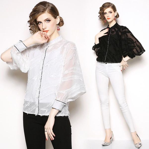 women's blouses & shirts fashion 2021 spring solid color women see through casual elegant shirt batwing sleeve girls plus, White
women's blouses & shirts fashion 2021 spring solid color women see through casual elegant shirt batwing sleeve girls plus, White