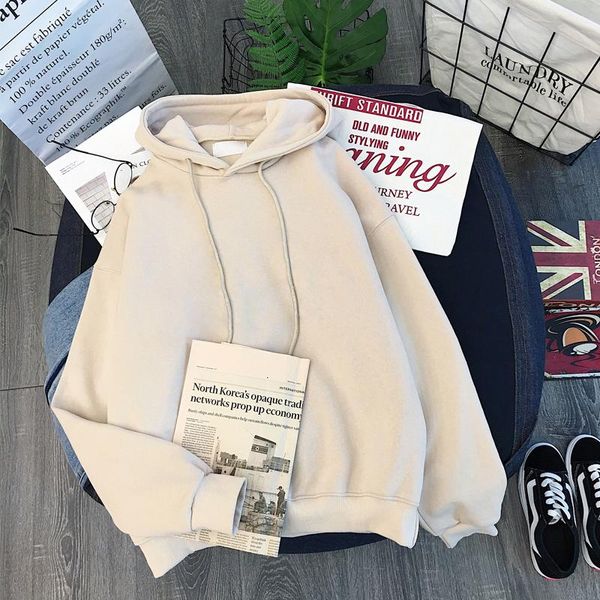 women's hoodies & sweatshirts autumn winter casual thick warm hooded drawstring sweatshirt korean loose solid hoodie female sudaderas d, Black
women's hoodies & sweatshirts autumn winter casual thick warm hooded drawstring sweatshirt korean loose solid hoodie female sudaderas d, Black