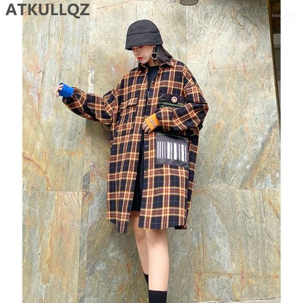women's jackets tide brand 2021 spring plaid shirt female retro style small harajuku large size loose mid-length coat, Black;brown
women's jackets tide brand 2021 spring plaid shirt female retro style small harajuku large size loose mid-length coat, Black;brown