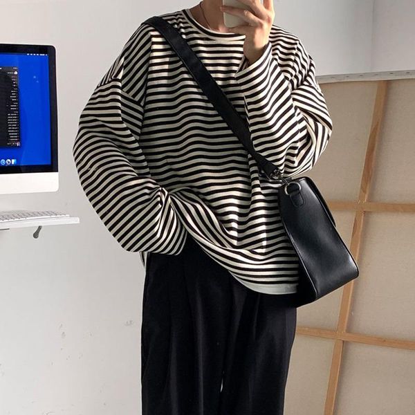 men's t-shirts spring autumn striped t-shirt fashion casual o-neck t shirt men streetwear korean loose long-sleeved tshirt mens, White;black
men's t-shirts spring autumn striped t-shirt fashion casual o-neck t shirt men streetwear korean loose long-sleeved tshirt mens, White;black