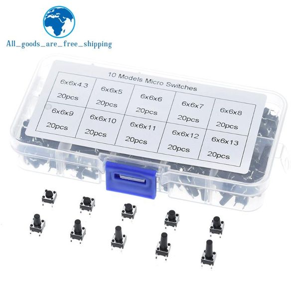 smart home control 10 models 200pcs 6*6 tact switch tactile push button kit, height: 4.3mm~13mm dip 4p micro 6x6 key
smart home control 10 models 200pcs 6*6 tact switch tactile push button kit, height: 4.3mm~13mm dip 4p micro 6x6 key