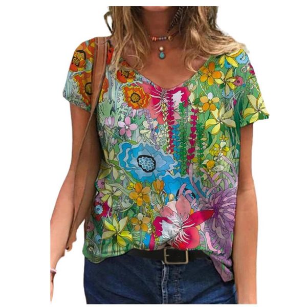 women's t-shirt women summer t shirt fashion 3d plant print 3xl plus size streetwear ladies casual v-neck short sleeve loose 2021, White
women's t-shirt women summer t shirt fashion 3d plant print 3xl plus size streetwear ladies casual v-neck short sleeve loose 2021, White