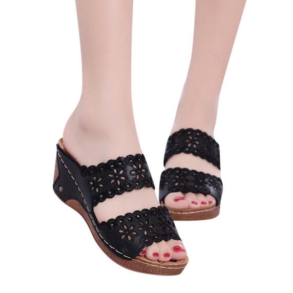 slippers women's shoes fashion casual hollow out high heels thick platforms pantuflas mujer chaussures femmes t nouveau 2021, Black
slippers women's shoes fashion casual hollow out high heels thick platforms pantuflas mujer chaussures femmes t nouveau 2021, Black