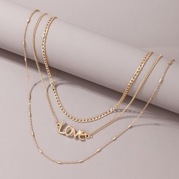 pendant necklaces multi-layer letter love necklace for women gold color metal clavicle chain charming engagement jewelry gift 18458, Silver
pendant necklaces multi-layer letter love necklace for women gold color metal clavicle chain charming engagement jewelry gift 18458, Silver