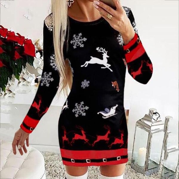 casual dresses christmas print dress women autumn o neck long sleeve bodycon wrap hip sheath elegant party mini 40#, Black;gray
casual dresses christmas print dress women autumn o neck long sleeve bodycon wrap hip sheath elegant party mini 40#, Black;gray