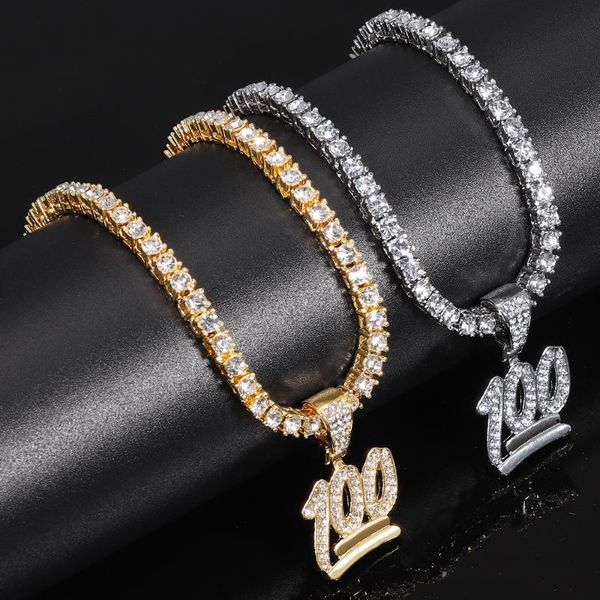 pendant necklaces iced out one hundred necklace with zicron tennis chain bling for men rhinestone cuban link, Silver
pendant necklaces iced out one hundred necklace with zicron tennis chain bling for men rhinestone cuban link, Silver