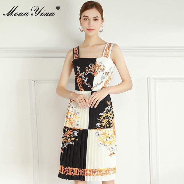 fashion designer summer dress women sleeveless gorgeous beading print pleated vintage party vestidos 210524, Black;gray
fashion designer summer dress women sleeveless gorgeous beading print pleated vintage party vestidos 210524, Black;gray