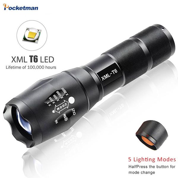 lumens 5-mode xm-l t6 led zoomable rechargeable focus torch by 1*18650 or 3* flashlights torches
lumens 5-mode xm-l t6 led zoomable rechargeable focus torch by 1*18650 or 3* flashlights torches