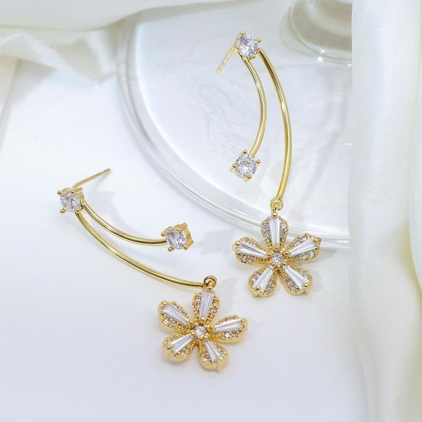 lifefontier korean plating gold flower drop earrings for women fashion cz zircon bridal wedding female jewelry gifts dangle & chandelier, Silver
lifefontier korean plating gold flower drop earrings for women fashion cz zircon bridal wedding female jewelry gifts dangle & chandelier, Silver